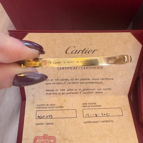 Cartier Love Bracelet 18K Yellow Gold Size 18 - Picture 7 of 10